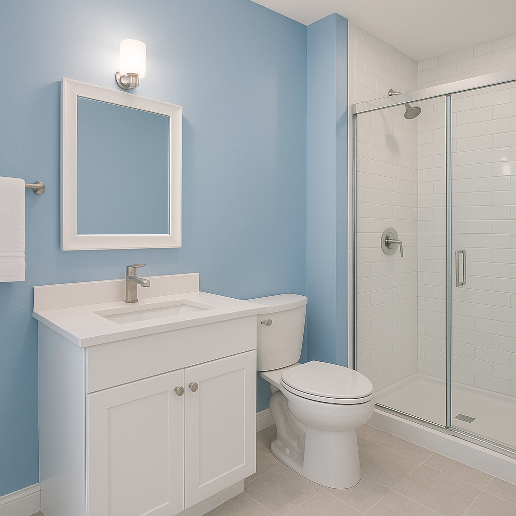 Bathroom painted with moisture-resistant coating