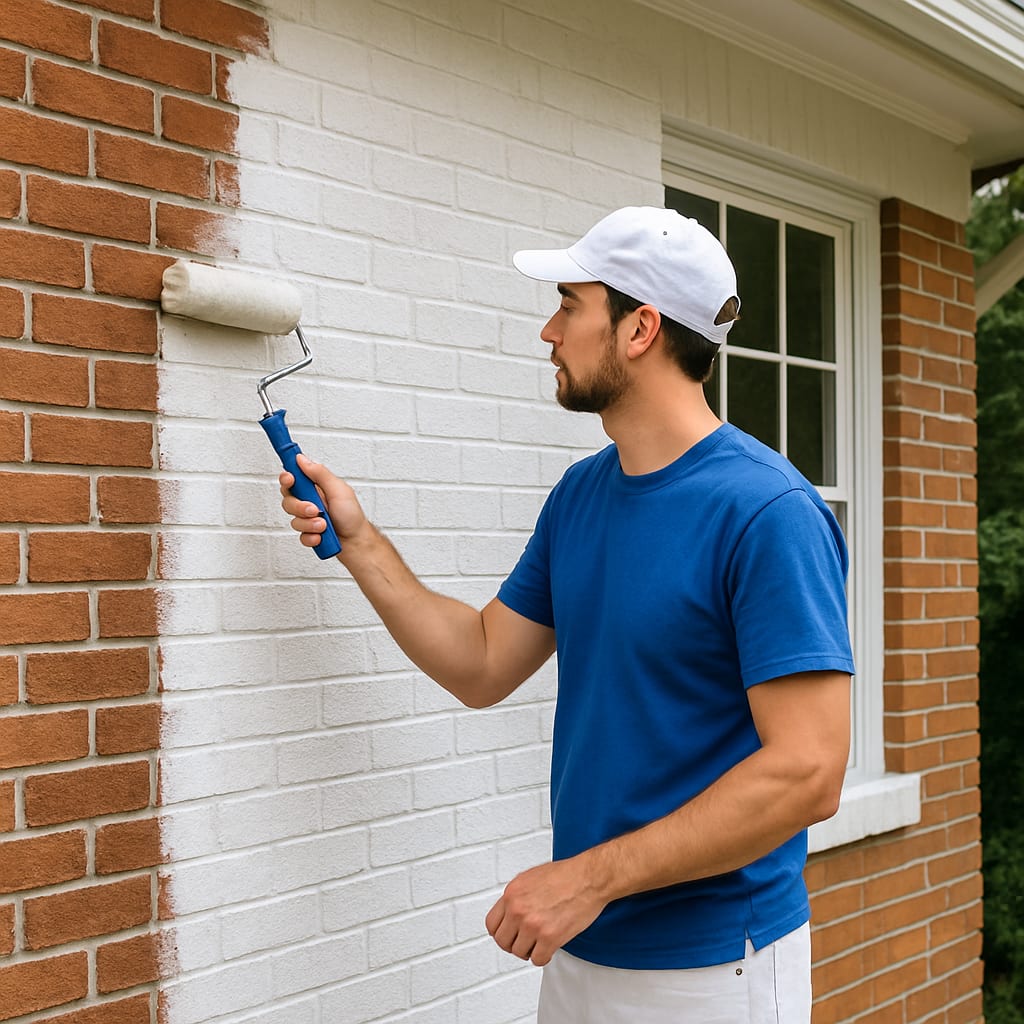 Exterior brick painting project