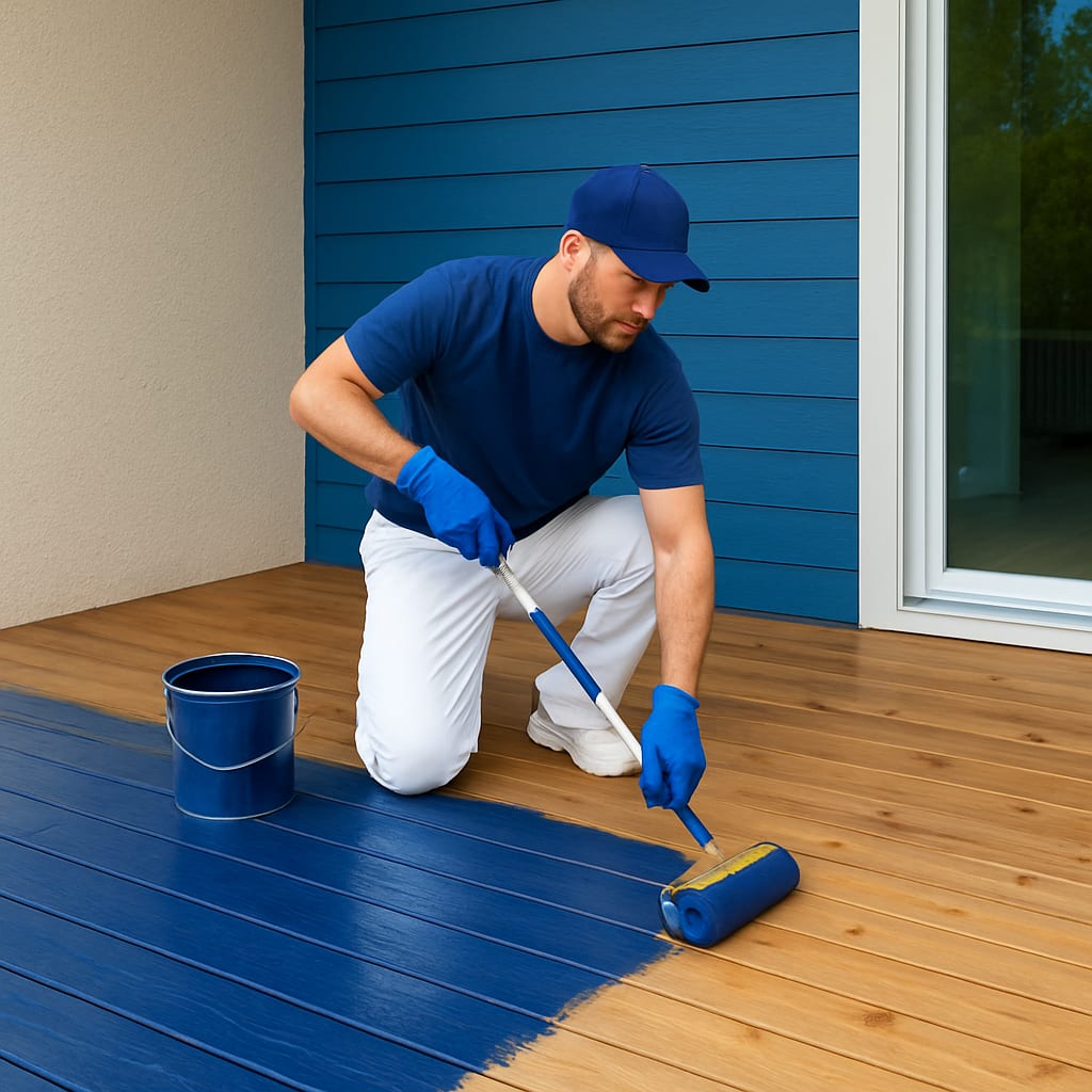 Deck being freshly stained
