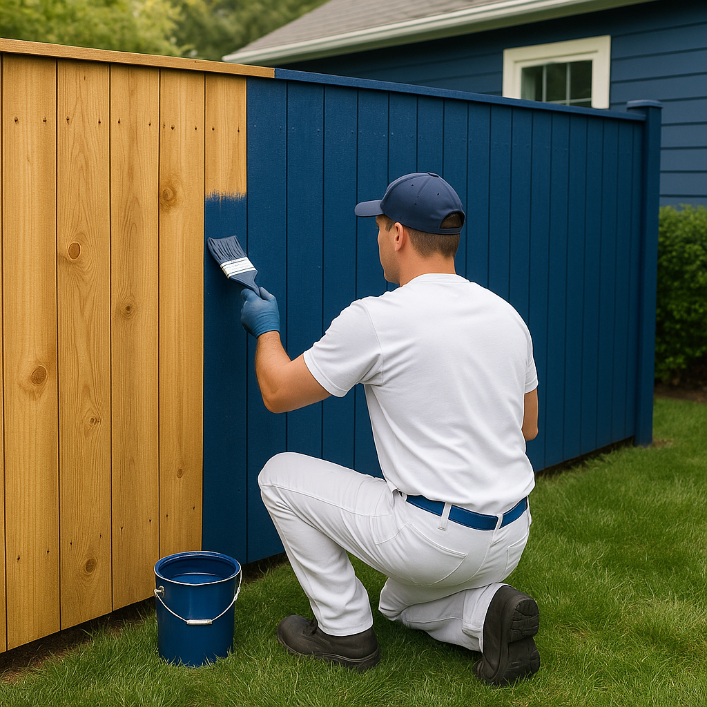 Fence painted in rich solid colour