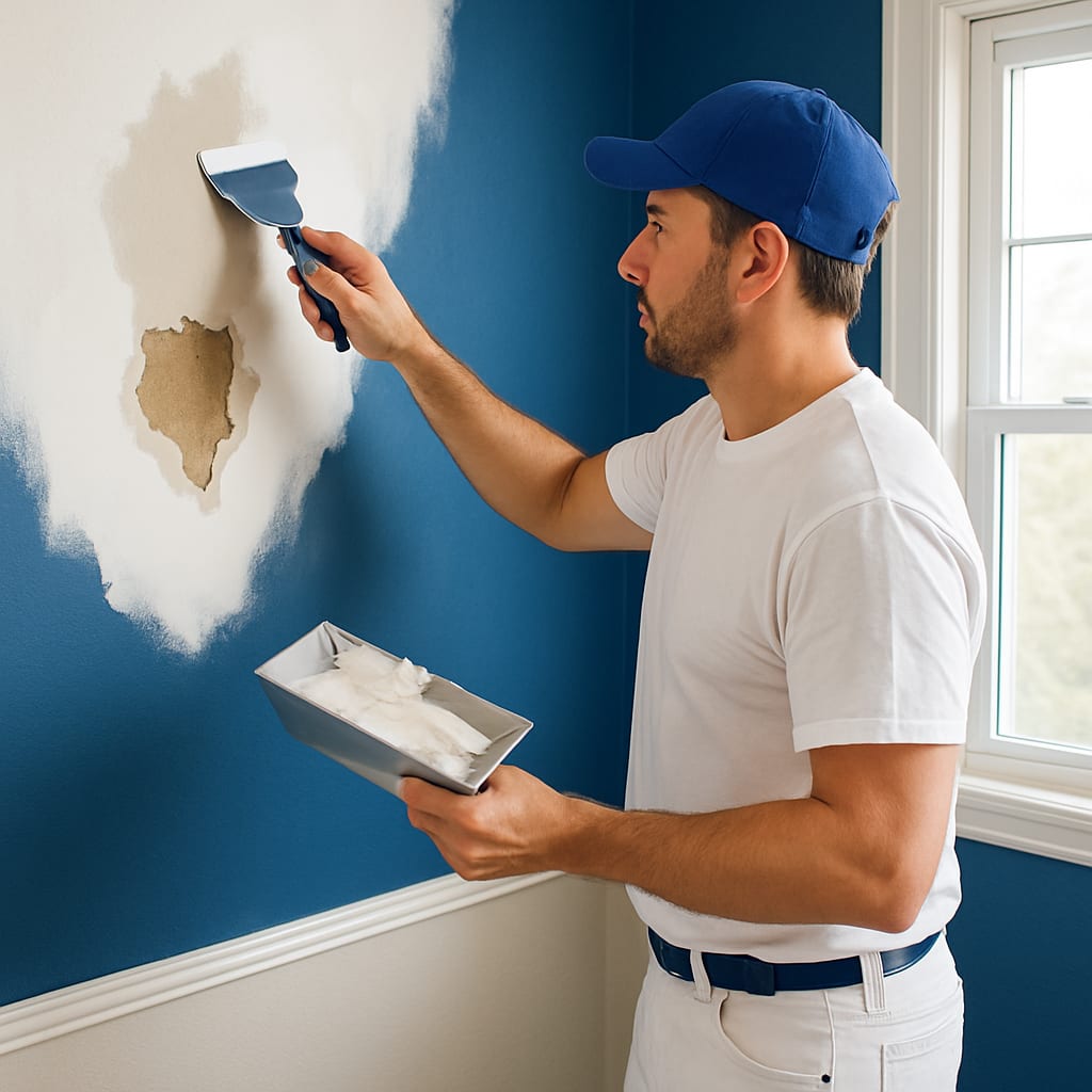 Drywall repair and repainting work