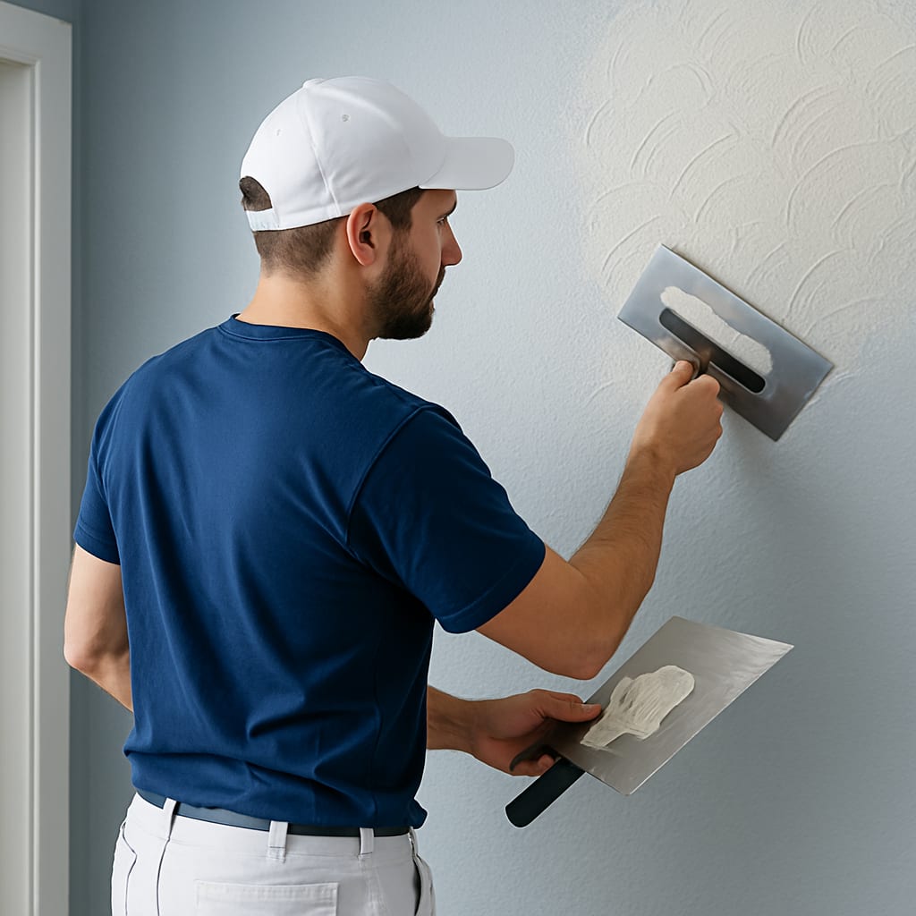 Decorative wall texturing feature finish